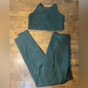 Girlfriend Collective Moss Green Topanga Matching Yoga Set